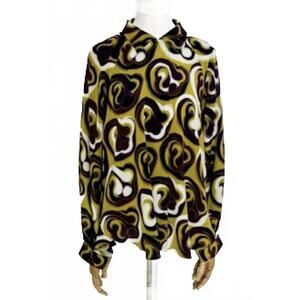 NEW ODEEH women's button-down long sleeves shirt in jade yellow